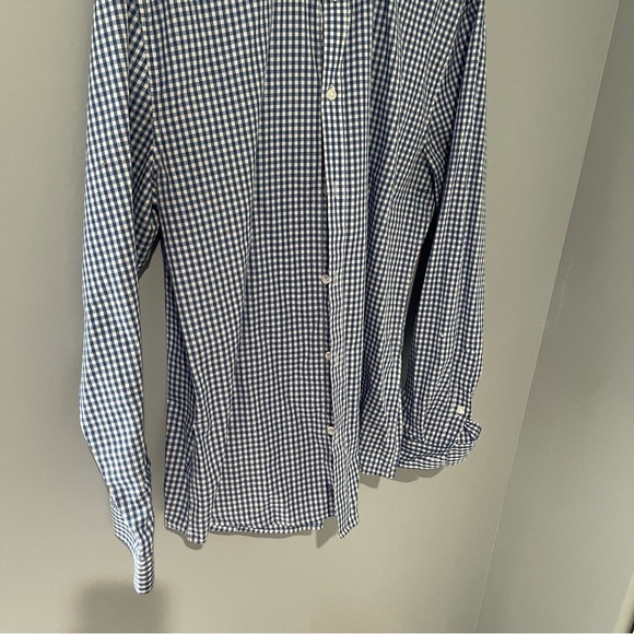 H&M | Mens Size Large Slim Fit Button Down Long sleeve Shirt | Blue & White - Picture 6 of 12
